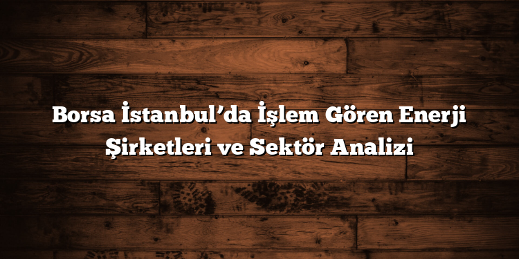Borsa İstanbul’da İşlem Gören Enerji Şirketleri ve Sektör Analizi