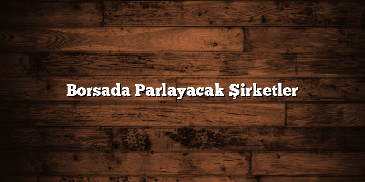 Borsada Parlayacak Şirketler