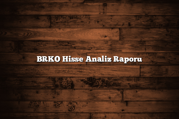 BRKO Hisse Analiz Raporu