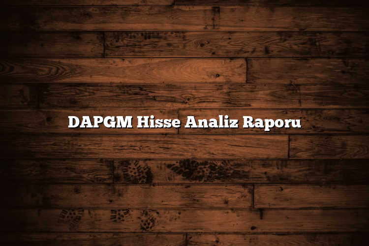 DAPGM Hisse Analiz Raporu