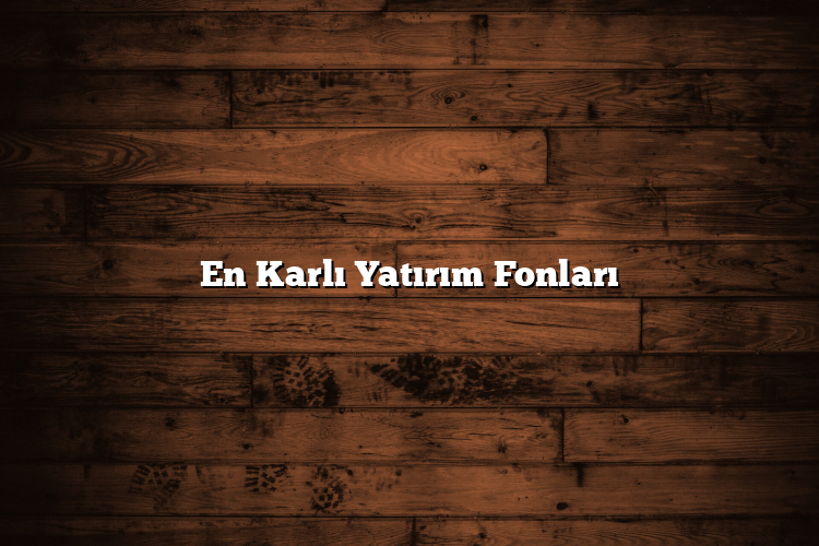 En Karlı Yatırım Fonları