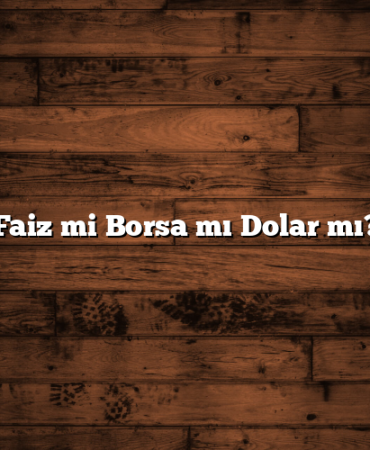 Faiz mi Borsa mı Dolar mı?