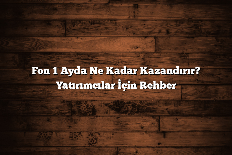 Fon 1 Ayda Ne Kadar Kazandırır? Yatırımcılar İçin Rehber