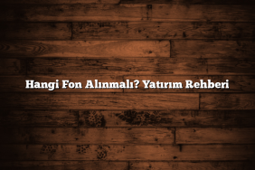 Hangi Fon Alınmalı? Yatırım Rehberi