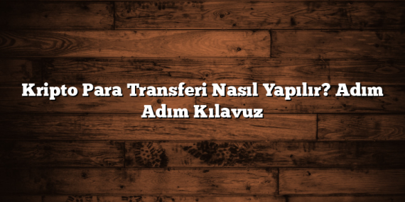 Kripto Para Transferi Nasıl Yapılır? Adım Adım Kılavuz