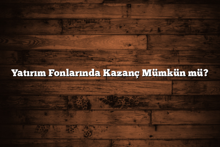 Yatırım Fonlarında Kazanç Mümkün mü?
