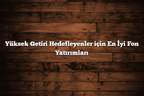 Yüksek Getiri Hedefleyenler için En İyi Fon Yatırımları