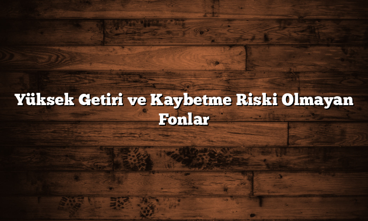 Yüksek Getiri ve Kaybetme Riski Olmayan Fonlar