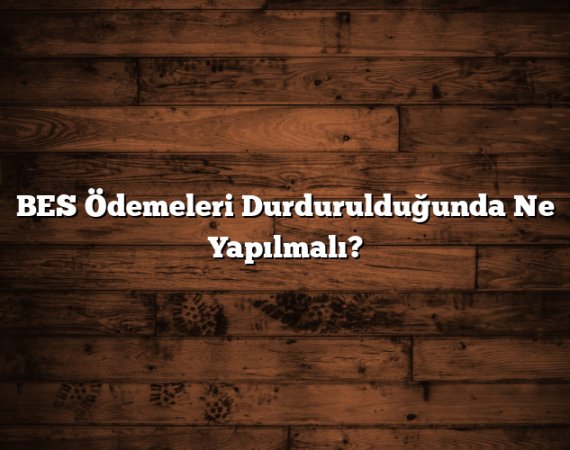 BES Ödemeleri Durdurulduğunda Ne Yapılmalı?