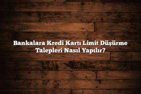 Bankalara Kredi Kartı Limit Düşürme Talepleri Nasıl Yapılır?