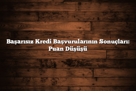 Başarısız Kredi Başvurularının Sonuçları: Puan Düşüşü