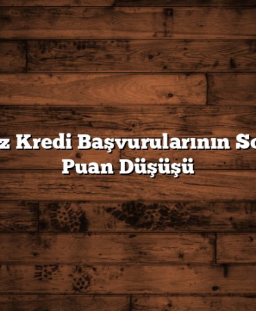 Başarısız Kredi Başvurularının Sonuçları: Puan Düşüşü