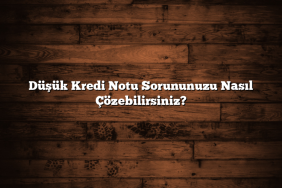 Düşük Kredi Notu Sorununuzu Nasıl Çözebilirsiniz?