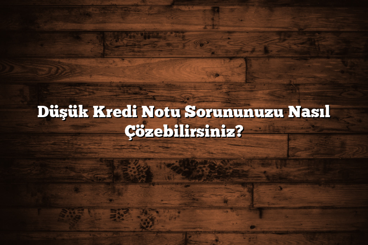 Düşük Kredi Notu Sorununuzu Nasıl Çözebilirsiniz?