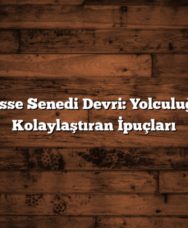 Hisse Senedi Devri: Yolculuğu Kolaylaştıran İpuçları