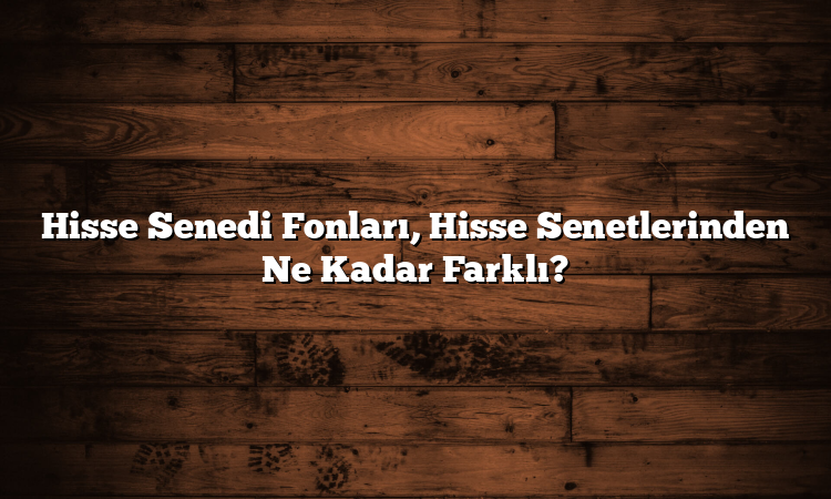 Hisse Senedi Fonları, Hisse Senetlerinden Ne Kadar Farklı?