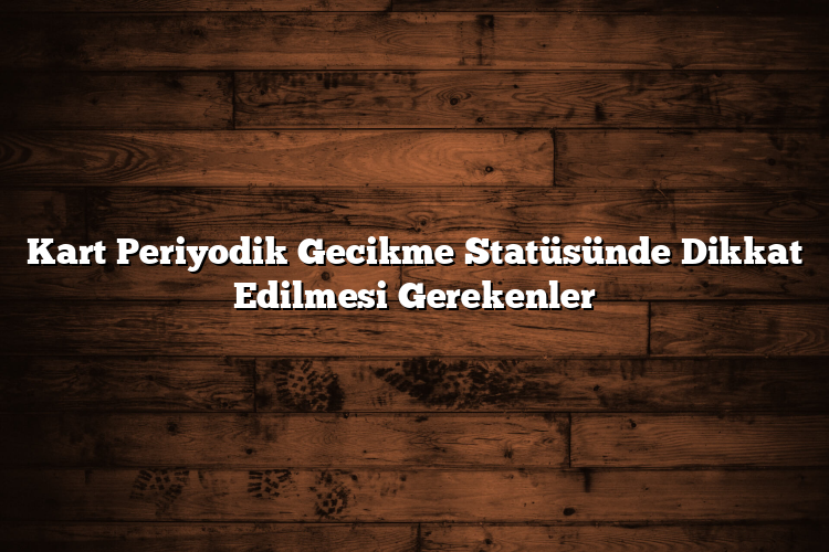 Kart Periyodik Gecikme Statüsünde Dikkat Edilmesi Gerekenler