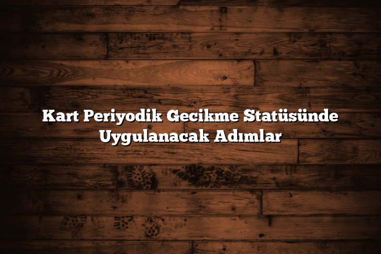 Kart Periyodik Gecikme Statüsünde Uygulanacak Adımlar