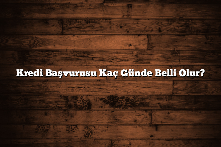 Kredi Başvurusu Kaç Günde Belli Olur?