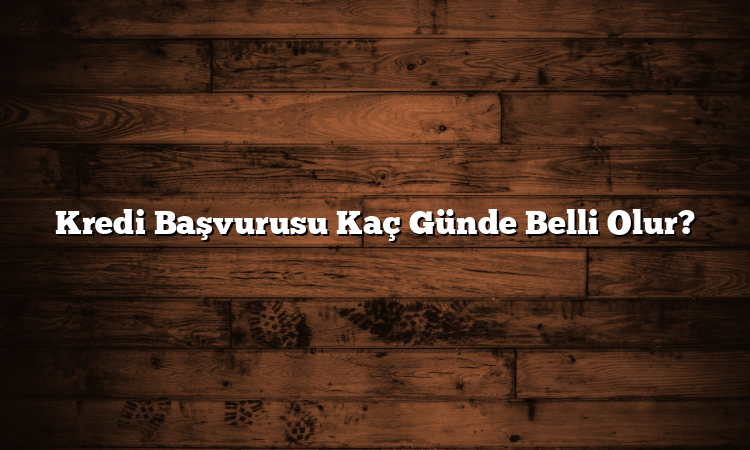 Kredi Başvurusu Kaç Günde Belli Olur?