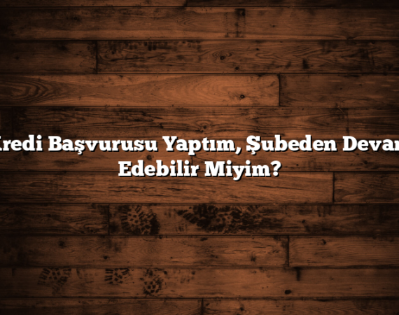 Kredi Başvurusu Yaptım, Şubeden Devam Edebilir Miyim?
