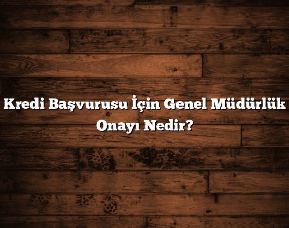 Kredi Başvurusu İçin Genel Müdürlük Onayı Nedir?