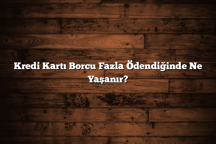Kredi Kartı Borcu Fazla Ödendiğinde Ne Yaşanır? Kredi Kartı Borcu Fazla Ödendiğinde Ne Yaşanır?