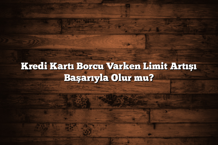 Kredi Kartı Borcu Varken Limit Artışı Başarıyla Olur mu?