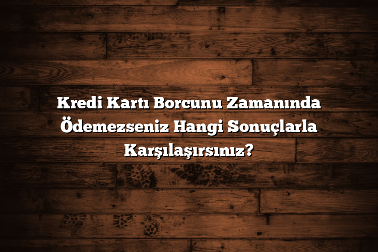 Kredi Kartı Borcunu Zamanında Ödemezseniz Hangi Sonuçlarla Karşılaşırsınız?