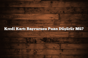 Kredi Kartı Başvurusu Puan Düşürür Mü?