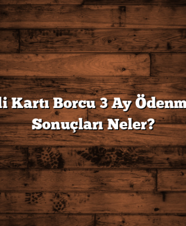 Kredi Kartı Borcu 3 Ay Ödenmezse Sonuçları Neler?