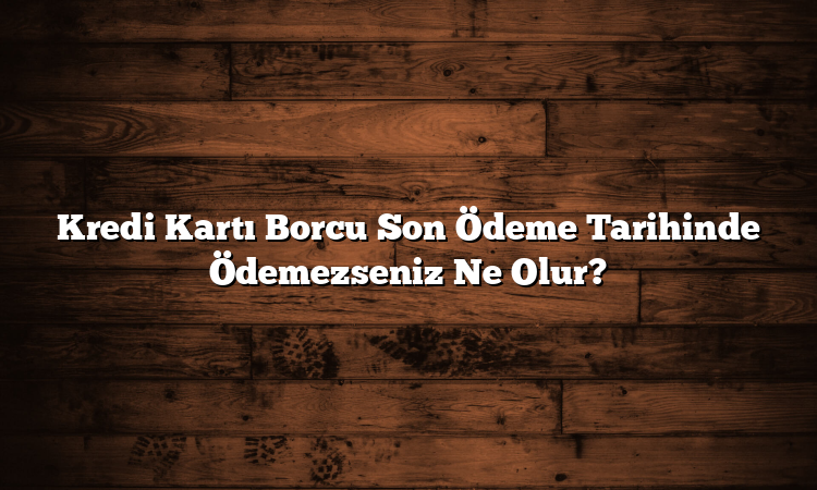 Kredi Kartı Borcu Son Ödeme Tarihinde Ödemezseniz Ne Olur?