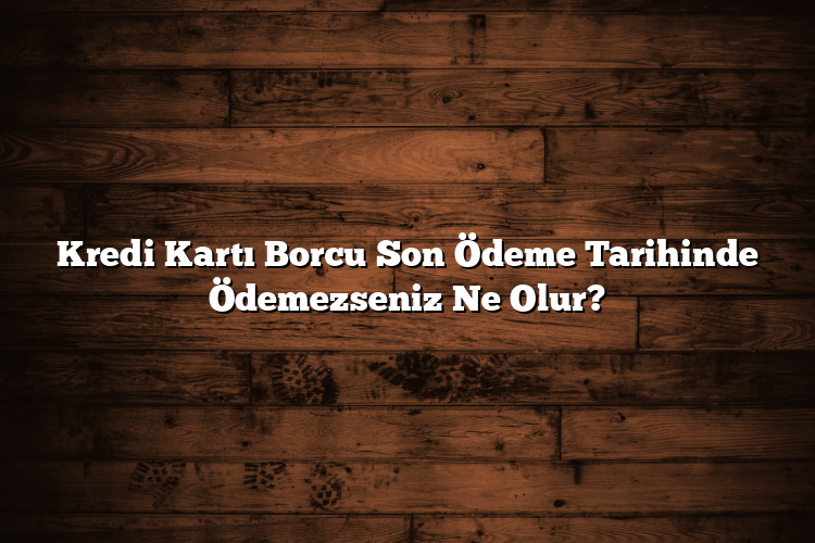 Kredi Kartı Borcu Son Ödeme Tarihinde Ödemezseniz Ne Olur?