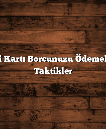 Kredi Kartı Borcunuzu Ödemek İçin Taktikler
