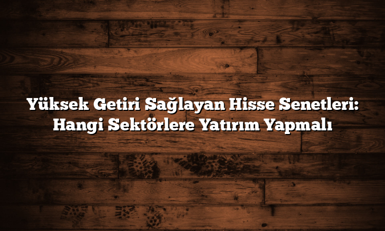 Yüksek Getiri Sağlayan Hisse Senetleri: Hangi Sektörlere Yatırım Yapmalı