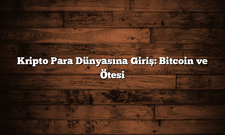 Kripto Para Dünyasına Giriş: Bitcoin ve Ötesi