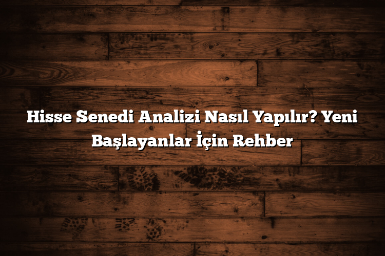 Hisse Senedi Analizi Nasıl Yapılır? Yeni Başlayanlar İçin Rehber