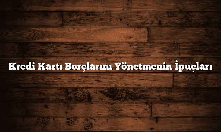 Kredi Kartı Borçlarını Yönetmenin İpuçları