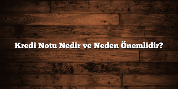 Kredi Notu Nedir ve Neden Önemlidir?