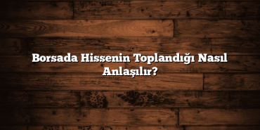 Borsada Hissenin Toplandığı Nasıl Anlaşılır? Borsada Hissenin Toplandığı Nasıl Anlaşılır?