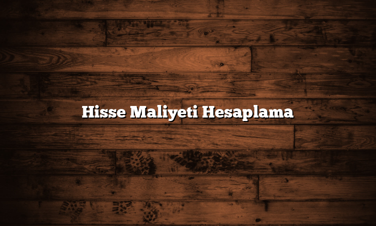 Hisse Maliyeti Hesaplama