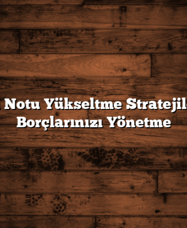 Kredi Notu Yükseltme Stratejileriyle Borçlarınızı Yönetme