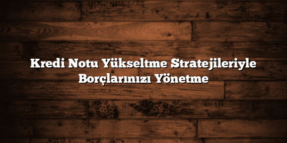 Kredi Notu Yükseltme Stratejileriyle Borçlarınızı Yönetme
