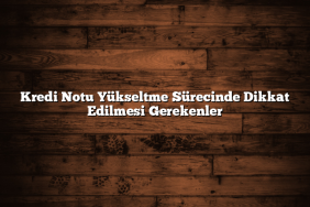 Kredi Notu Yükseltme Sürecinde Dikkat Edilmesi Gerekenler
