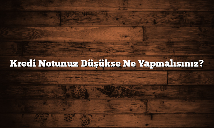 Kredi Notunuz Düşükse Ne Yapmalısınız?