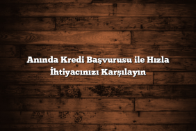 Anında Kredi Başvurusu ile Hızla İhtiyacınızı Karşılayın