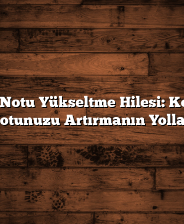 Kredi Notu Yükseltme Hilesi: Kolayca Notunuzu Artırmanın Yolları