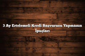 3 Ay Ertelemeli Kredi Başvurusu Yapmanın İpuçları