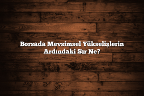 Borsada Mevsimsel Yükselişlerin Ardındaki Sır Ne?