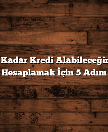 Ne Kadar Kredi Alabileceğinizi Hesaplamak İçin 5 Adım
